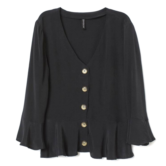H&M V-neck Blouse with Buttons - Picture 1 of 1